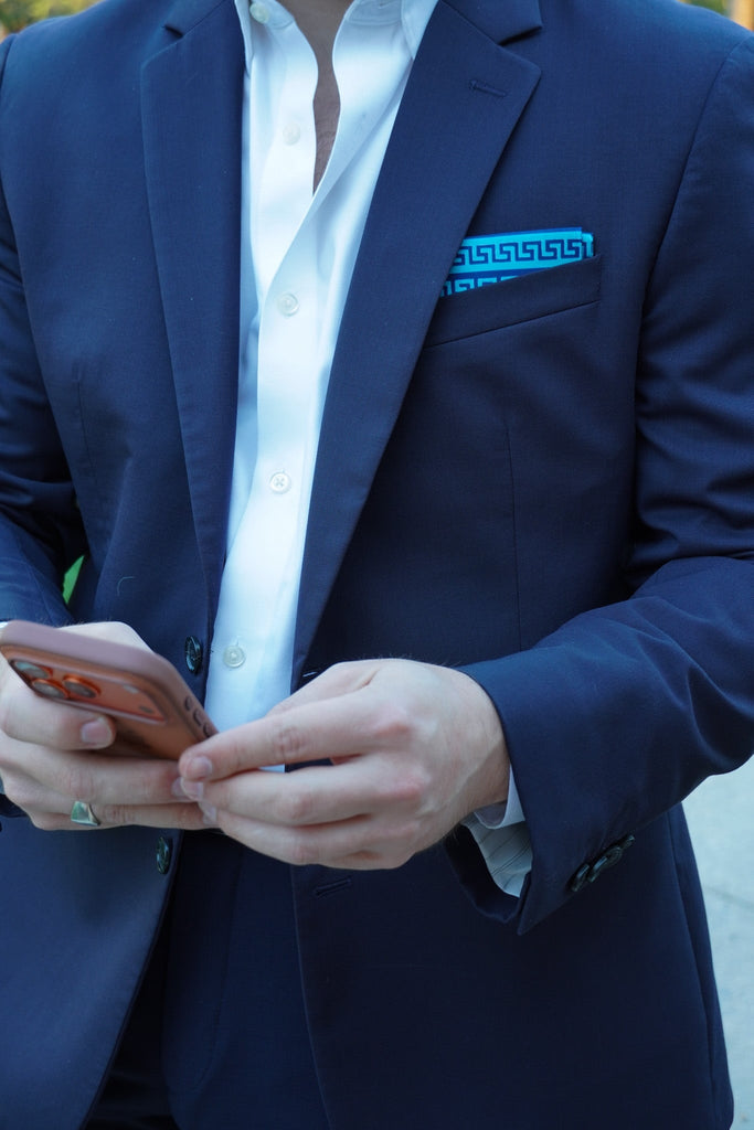 Greek Keys Greek, blue RARE CUT 