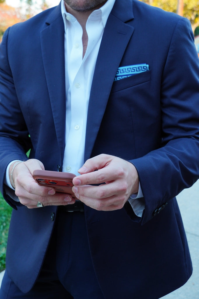 Greek Keys Greek, blue RARE CUT 