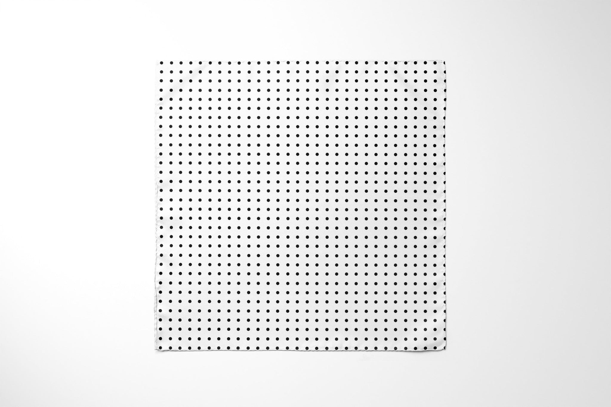 Jet White Dots Pocket Square RARE CUT 