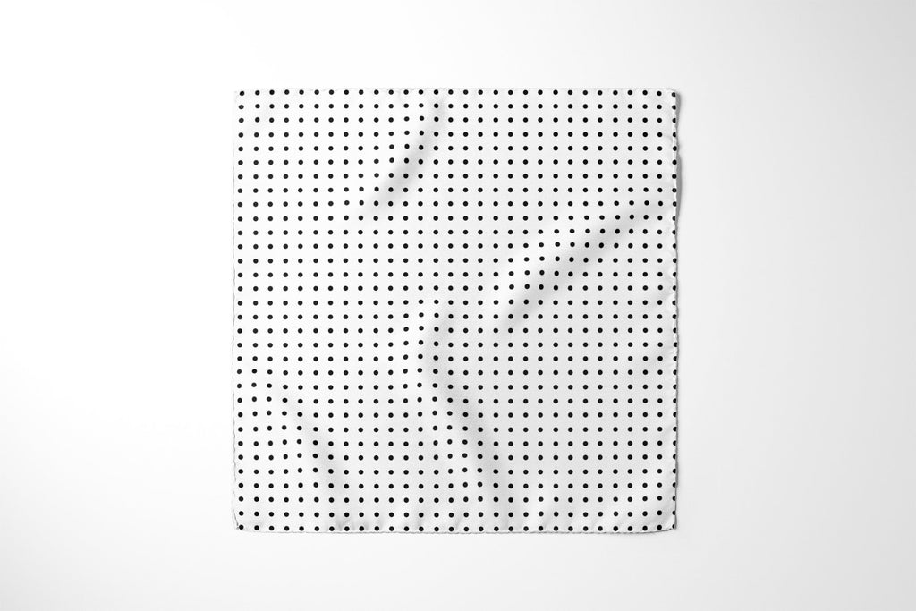 Jet White Dots Pocket Square RARE CUT 