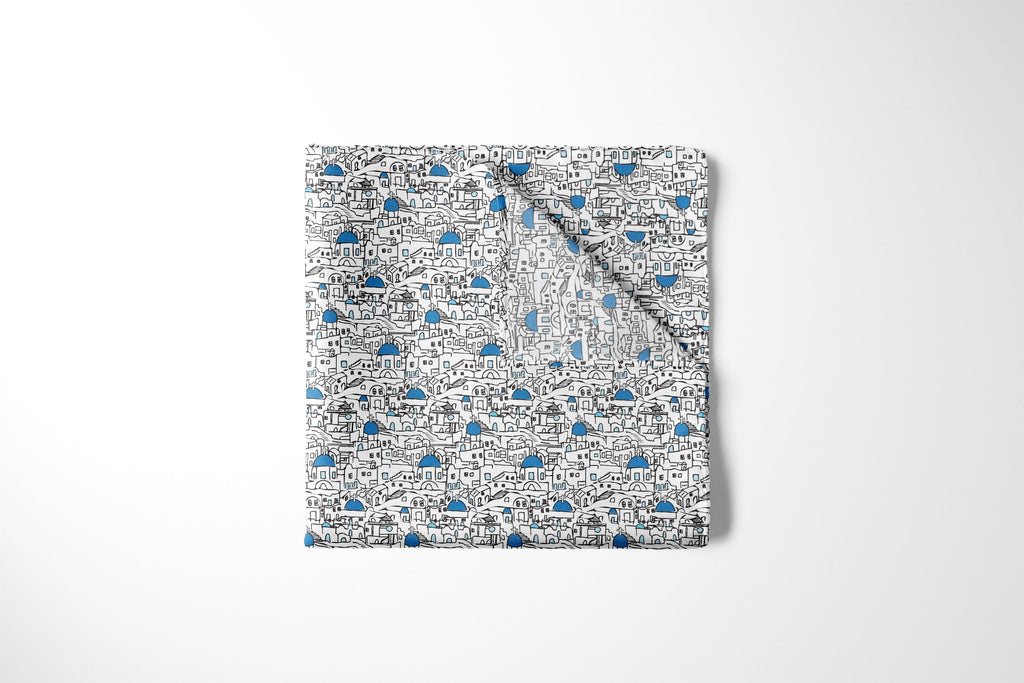 Santorini Summer Pocket Square RARE CUT 