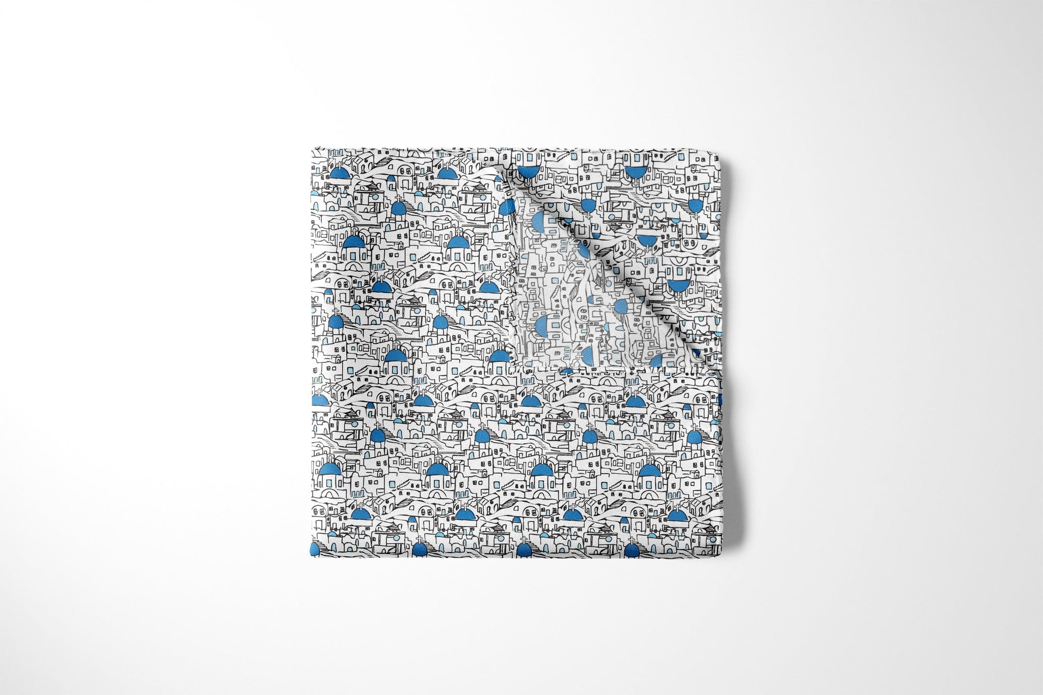 Santorini Summer Pocket Square RARE CUT 