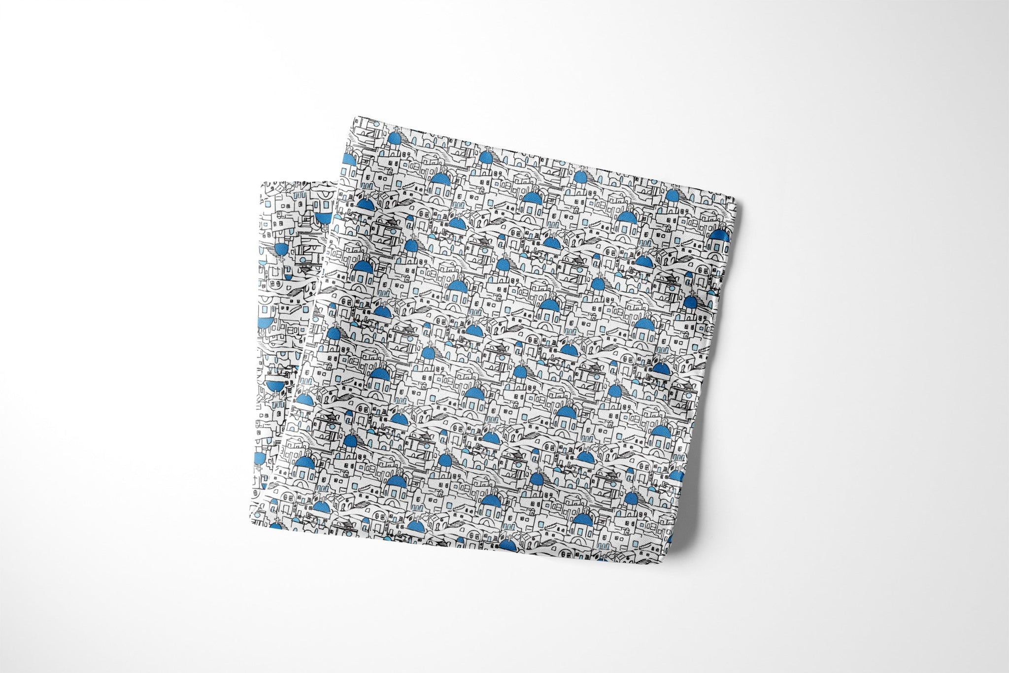 Santorini Summer Pocket Square RARE CUT 