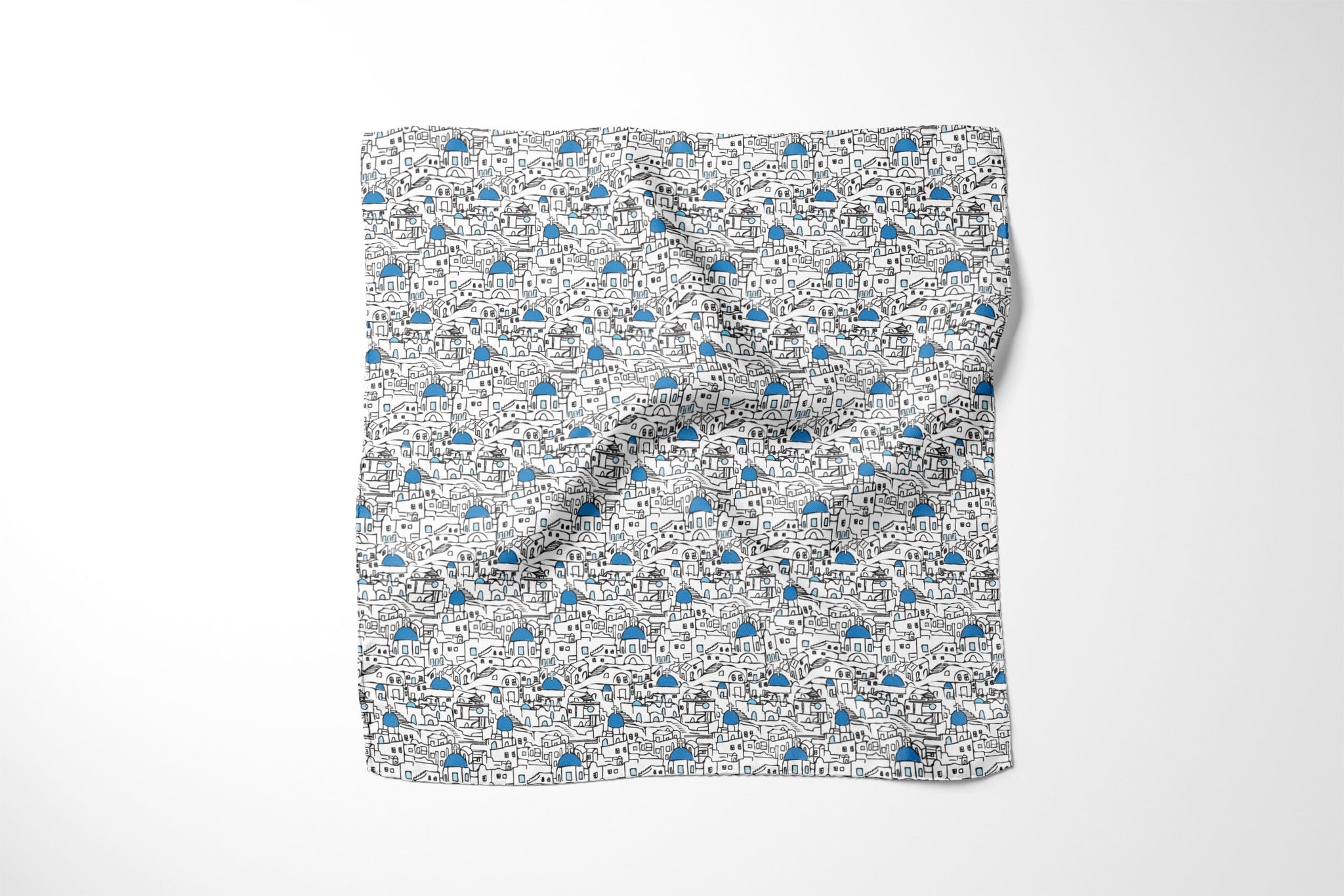 Santorini Summer Pocket Square RARE CUT 