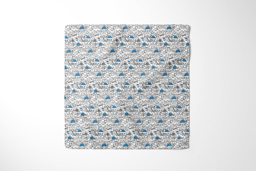 Santorini Summer Pocket Square RARE CUT 