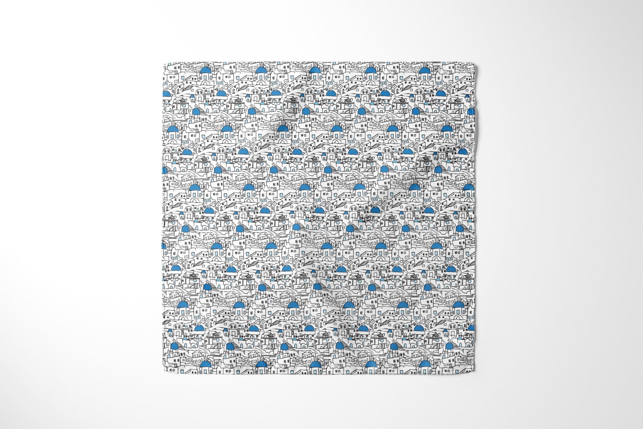 Santorini Summer Pocket Square RARE CUT 