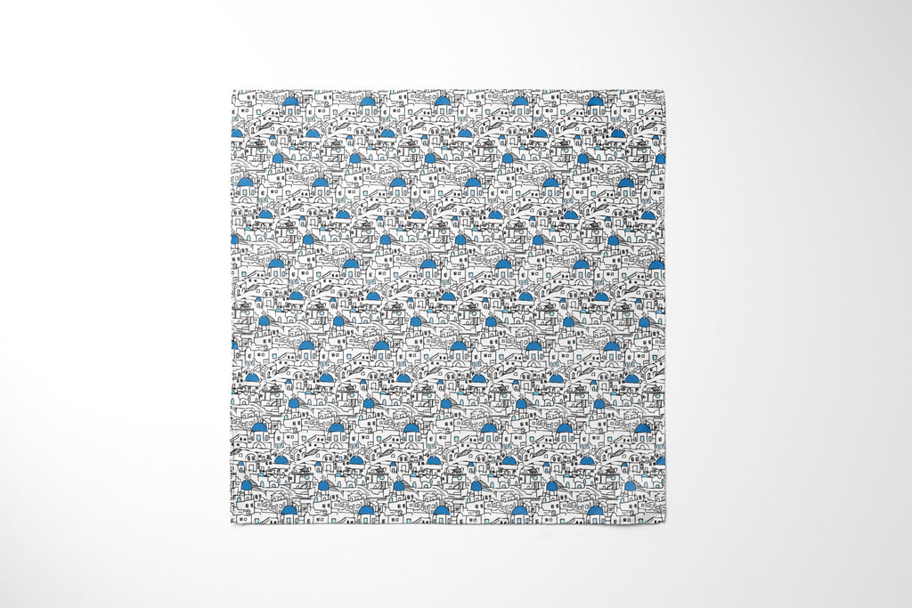 Santorini Summer Pocket Square RARE CUT 