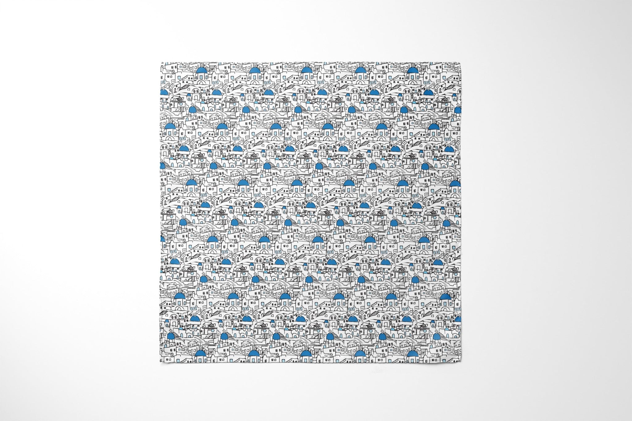 Santorini Summer Pocket Square RARE CUT 