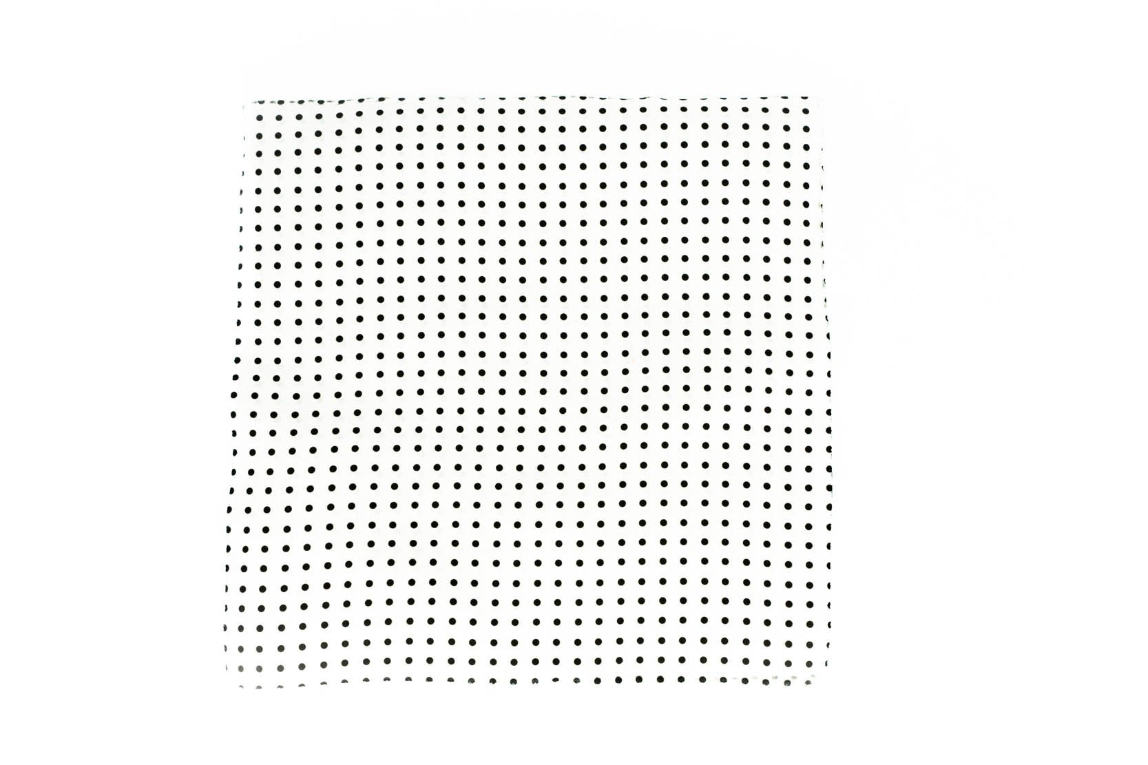 RARE CUT's Jet White Dots Pocket Square