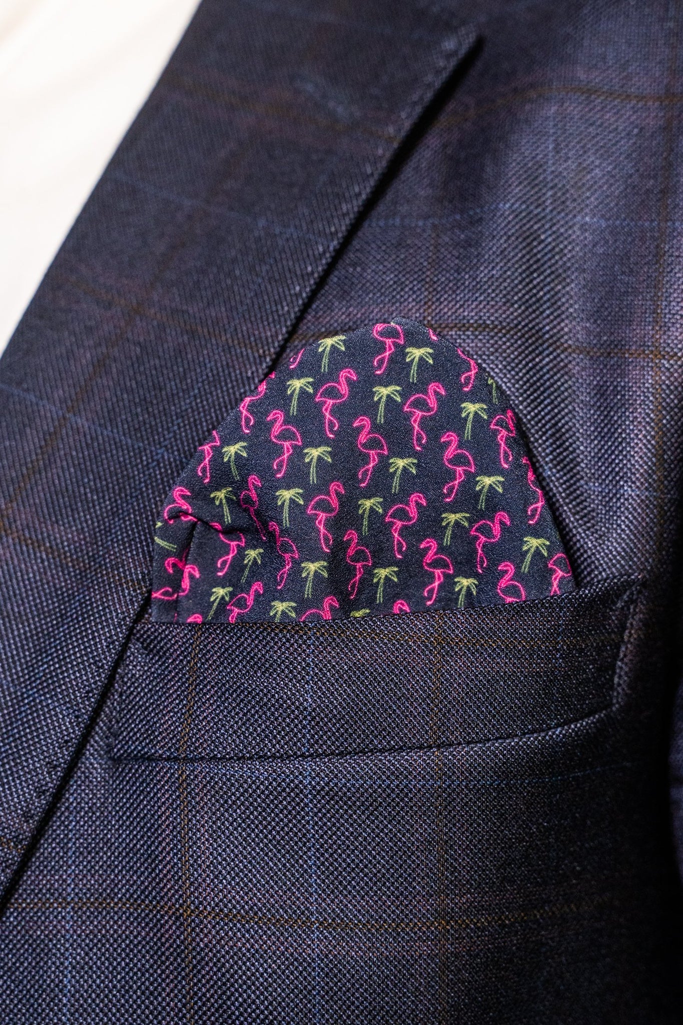 RARE CUT's Miami Nights Pocket Square Worn in a Blazer