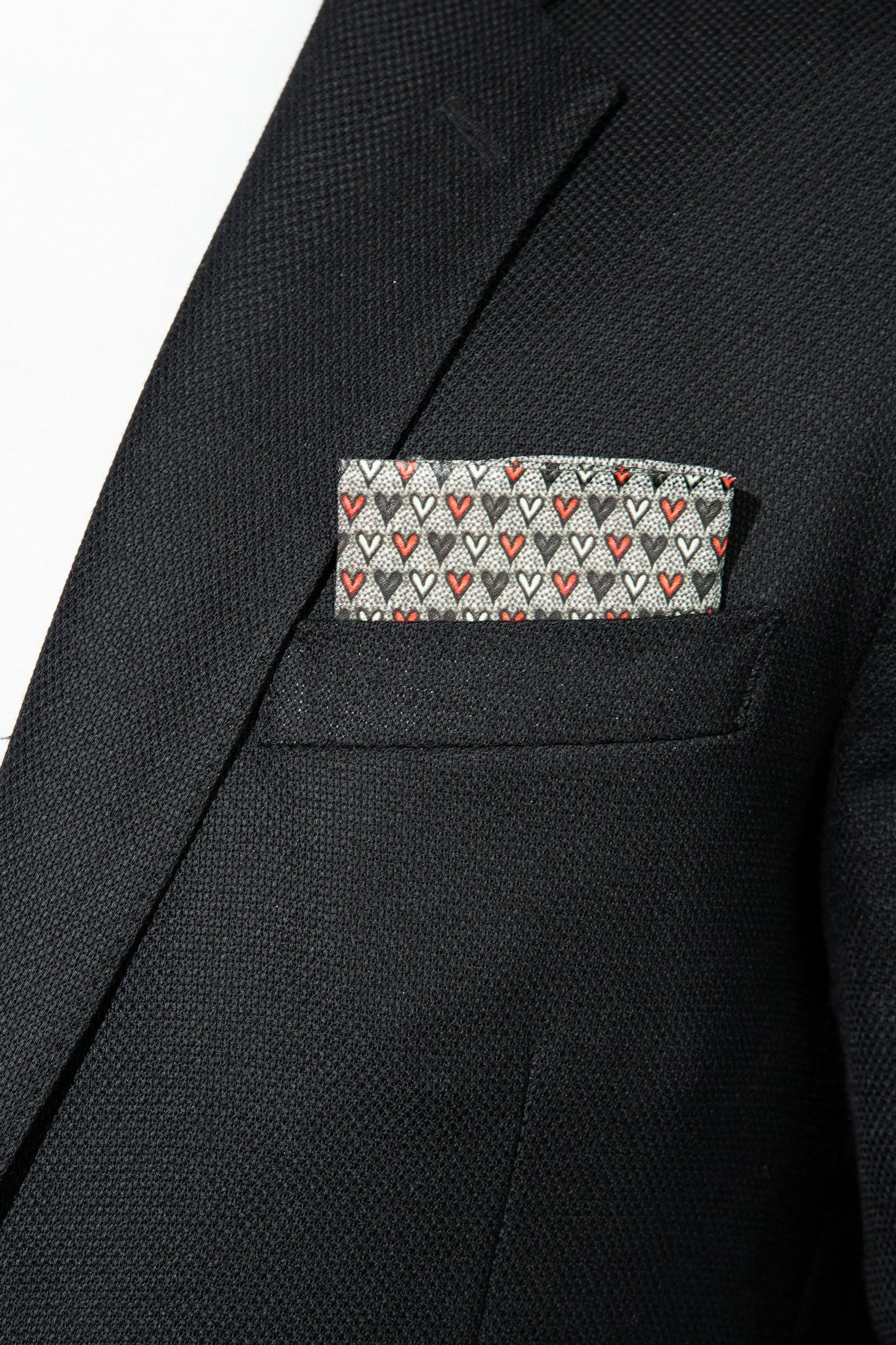 RARE CUT's Mr. Lover Lover Pocket Square Worn in a Suit Jacket