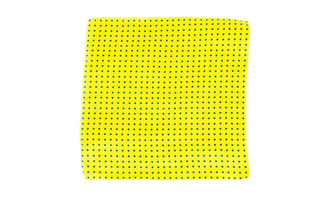 RARE CUT's Mustard Dots Pocket Square