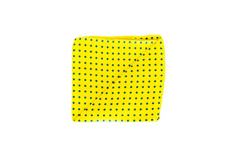 RARE CUT's Mustard Dots Pocket Square