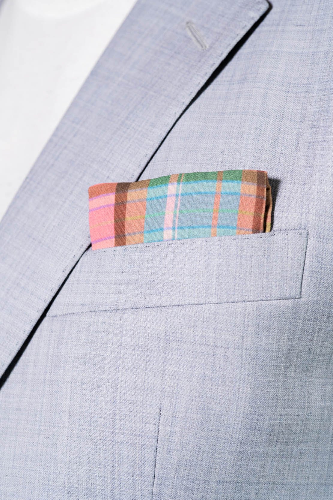 RARE CUT's Rosé All Day Pocket Square Worn in a Suit Jacket